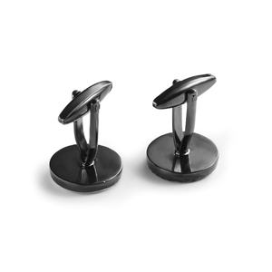 Boutons de manchette en métal noir personnalisés, design tendance, promotion en gros, cadeau souvenir de haute qualité - Product Image 3