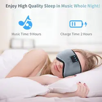 Masque de sommeil Bluetooth avec écouteurs sans fil, cache-yeux en coton, casque musical avec micro mains libres pour dormeurs latéraux, cadeau
