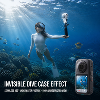 Paket Kamera Aksi Bawah Air Insta360 X6 8K Tahan Air dengan Layar 1,4 inci, Casing Diving Tak Terlihat 360 Panoramic & Tongsis