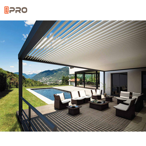 Toit Rétractable Terrasse Top Treillis Pergolas De Jardin avec Verre Coulissant Aluminium LED Bandes Lumineuses Étanche Gazebo 200mm - Product Image 5