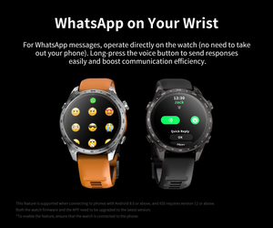 Montre connectée unisexe W10 avec écran AMOLED de 1,43 pouce, bracelet en alliage et cuir, Android, IP68, NFC, chargement sans fil, grand écran, réveil, suivi du sommeil et du rythme cardiaque - Product Image 4