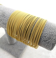 Gelang pegas senar gitar berlapis emas 18K dari baja tahan karat 316, elastis, antialergi, liontin, gelang modis, perhiasan wanita