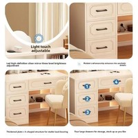 Table de toilette multifonctionnelle de luxe léger, coiffeuse moderne minimaliste avec miroir et armoire de rangement, mobilier de chambre