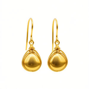 Orecchini pendenti dorati a forma di goccia d'acqua in lega, gioielli classici da donna alla moda E2368 - Product Image 1