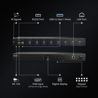 Conmutadores KVM TESmart de 8 Puertos para Montaje en Rack con Control de Escaneo Automático, Botón IR, Tecla de Acceso Rápido, RS232 e IP para Espacio de Trabajo Multi-Computadora