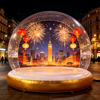 Décoration de Noël personnalisée de haute qualité fabriquée en usine, globe de neige transparent gonflable géant en PVC