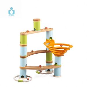 UDEASCustom ramah lingkungan DIY bambu konstruksi blok bangunan melacak menghubungkan mainan marmer Menjalankan Bola Set untuk anak-anak - Product Image 2