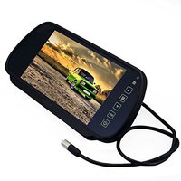 Moniteur de rétroviseur de voiture TN 7 pouces avec télécommande, connecteur aviation 4 broches, conception à clipser, 12-24V pour voitures/camping-cars/camions/fourgonnettes - Garantie 1 an