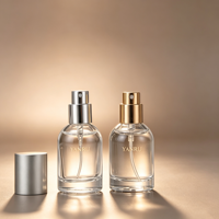 Flacon de parfum miniature en verre vide de 15 ml, rechargeable, avec boîte d'emballage personnalisée avec logo