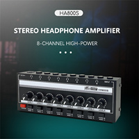 Amplificateur de casque de monitoring stéréo HA800S, 8 canaux, 1 entrée 8 sorties, distributeur de signal
