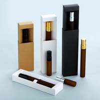 Flacon de Parfum 10 ml avec Boîte d'Emballage Atomiseur Vide, Parfum Noir et Blanc, Emballage Noir