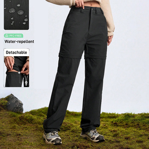 <span class=keywords><strong>Pantalon</strong></span> de <span class=keywords><strong>randonnée</strong></span> <span class=keywords><strong>convertible</strong></span> pour <span class=keywords><strong>femme</strong></span>, personnalisé, séchage rapide, léger, cordon de serrage réglable, imperméable, tissu Oxford plat, décontracté - Product Image 1