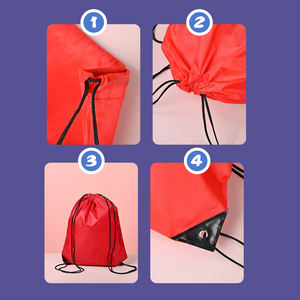 Großhandel 210d Polyester Custom Logo Nylon Draw String Bag Rucksack Recycelte Mehrzweck-Aufbewahrung taschen für Sport Gym - Product Image 4