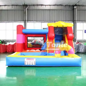 Toboganes de agua comerciales patio trasero Castillo de salto con piscina inflable para la venta