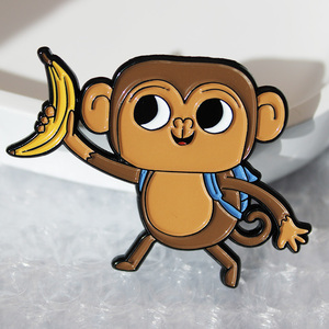 Hot Bán Dễ Thương Phim Hoạt Hình Khỉ Men Pins Tùy Chỉnh Vui Động Vật Thiết Kế Mềm Men Kim Loại Pins Cho Trẻ Em - Product Image 1