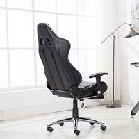 Silla de Juego Ergonómica Profesional de Cuero Negro con Altura Ajustable, Reclinable 180 Grados y Reposapiés, OEM ODM Personalizable