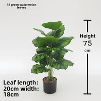 Grosir tanaman buatan dekoratif plastik Bonsai dieffenbakxia 18 kepala gaya Nordic untuk Thanksgiving Tahun Baru Paskah