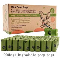 Sac de crottes jetable entièrement compostable personnalisé sac de crottes de chien d'amidon de maïs biodégradable pour animaux de compagnie