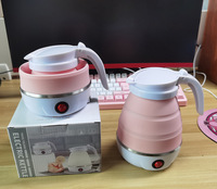 Bouilloire électrique pliable en silicone avec arrêt automatique, capacité de 0,6 L, pour la maison, la cuisine et l'extérieur