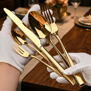 Ensemble de couverts de luxe en acier inoxydable 304 poli miroir, style européen, pour restaurant, steak, hôtel - Product Image 3