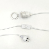 Cordon d'alimentation US AU UK EU vers E14 E27, support de lampe à vis, tête de lampe suspendue LED avec interrupteur 303, câble d'extension, fil électrique
