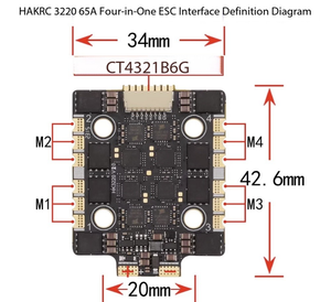 Contrôleur de <span class=keywords><strong>vol</strong></span> HAKRC F722 Mini V2 Stack 65A BLHeli_32 4in1 ESC 20x20mm 2-6S avec baromètre, compatible DJI O3 pour drone de course FPV - Product Image 4