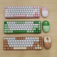 Nouveau design, clavier et souris sans fil pour bureau, 68 touches, membrane, combo 60%, ensemble clavier et souris pour ordinateur, combo souris 2.4G sans fil BT 4D