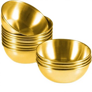 Bol à sauce coréen en acier inoxydable poli, petits bols empilables pour servir des salades, des collations, des fruits, des desserts - Product Image 2