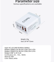 Adaptateur de charge rapide multi-ports personnalisé avec logo pour iPhone, chargeur portable PD20W, chargeur PD55W, prise EU, UK, USA