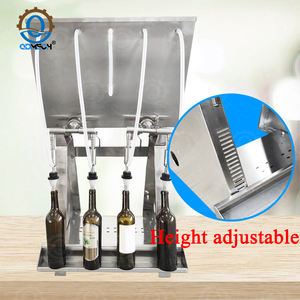 QDMECH 4 têtes debout par gravité débordement liquide bouteille remplisseur Anti-goutte pour <span class=keywords><strong>alcool</strong></span> whisky vin rouge vinaigre huile matériel Machine - Product Image 5