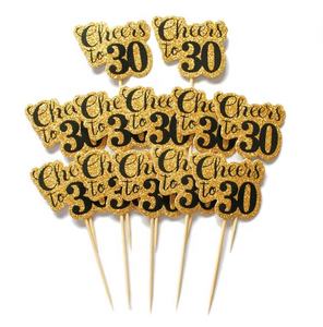 12pcs Cheers 30 40 50 60 Year Old Cupcake <strong>Topper</strong> Gold and Black 30th <strong>40th</strong> 50th 60th Happy Birthday Party Decorations <strong>Cake</strong> <strong>Topper</strong> - Product Image 4