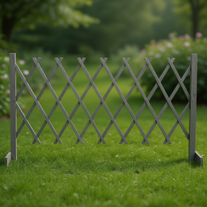 รั้วไม้ระแนงสำหรับสวน Firwood ขนาด 59.1x31.5 นิ้ว สีเทา ประกอบง่าย สไตล์ดั้งเดิม รูปทรงสี่เหลี่ยมผืนผ้า สำหรับใช้ในสวน - Product Image 2