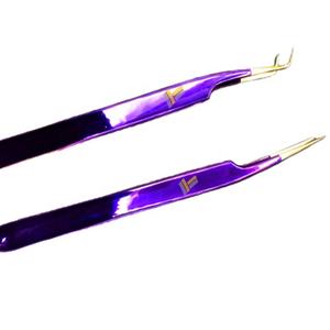 Pince à cils et à sourcils en acier inoxydable durable de qualité supérieure à pointe en or 24 carats - Product Image 3