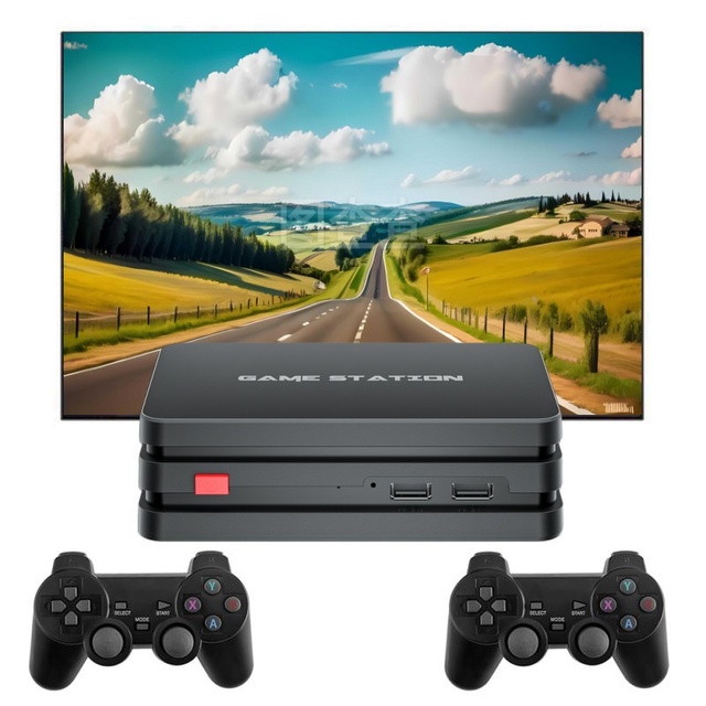 M8 Plus Smart TV Box Retro Video Game Box 4K HD Game Sticker with Wireless Joystick Controller 32G 10000 Games M8PLUS