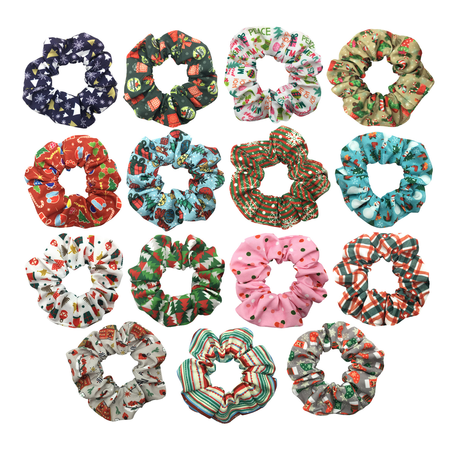 Оптовая продажа, рождественские резинки для волос, мягкие эластичные резинки для волос, резинки для волос на Рождество, Новый Год, аксессуары для волос для девочек для женщин