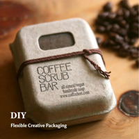 Eco-friendly Molded Paper Pulp Gift Box Biodegradable Customized Soap Packaging Box with Hemp Rope and Sleeve for Party Favors