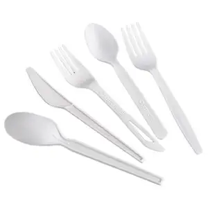 Eco 100% Compostable PLA Plastic Tableware Spoon Fork Knife Disposable Cutlery
