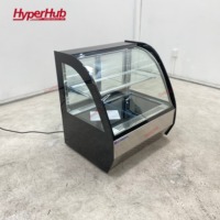 Réfrigérateur de vitrine de boulangerie en verre incurvé de comptoir miniature commercial pour café pâtisserie