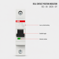 Disjoncteur miniature ABB MCB S200 6kA 1P 2P 3P 4P 0.5A-63A B C D K Z 2CDS251001R0164 IEC 60898-1 Original et Neuf 100%