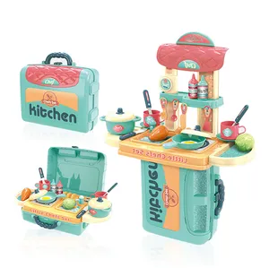 Mainan memasak dapur, Modern baru peralatan makan besar Dishe Play Set 4 dalam 1 mainan dapur