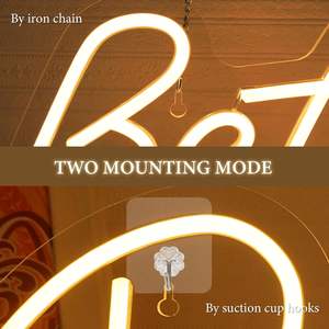 Enseigne néon « Better Together » à LED blanc chaud pour décoration murale, mariage, fête, chambre à coucher, art mural, alimentée par USB - Product Image 4