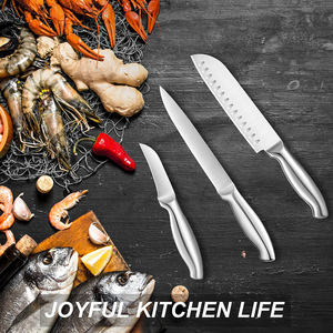 Ensemble de 14 couteaux de chef en acier forgé creux, manche en acier plein, tranchants, antirouille, ensemble de couteaux de cuisine en acier inoxydable avec bloc en bois - Product Image 2