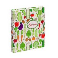 Reliures de recettes à 3 anneaux en papier imprimé sur mesure avec impression de logo, pochettes transparentes et estampage à chaud doré