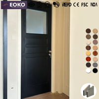 Porte intérieure en bois massif ignifugée EOKO pour projet hôtelier, style minimaliste, directement de l'usine, à battants