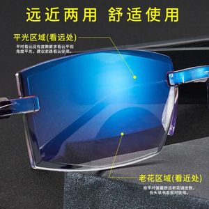 <span class=keywords><strong>Gafas</strong></span> de lectura bifocales claras y delgadas, antiluz azul, nuevo diseño de corte de borde sin montura a la moda para uso a distancia, venta al por mayor - Product Image 4