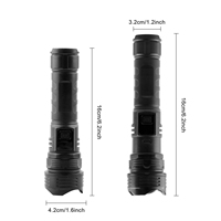 Lampe torche LED super lumineuse à zoom avec affichage numérique, longue portée, SOS, rechargeable par USB, étanche, pour camping en extérieur et situations d'urgence