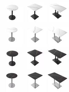 Table à manger moderne et simple en dalle <span class=keywords><strong>de</strong></span> pierre, style luxe léger, imperméable, anti-UV, anti-brûlure, pour usage commercial, petite/longue, carrée, pour salle à manger - Product Image 1