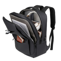 Tas Ransel Pria Oxford Baru Model Cross-border Kapasitas Besar, Tas Bagasi untuk Perjalanan Bisnis, Komputer, Sepatu, Bahan Polyester, Desain Melengkung
