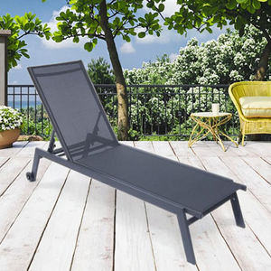 Chaise longue inclinable portable en aluminium, moderne, pour l'extérieur, réglable en hauteur, avec revêtement en poudre - Product Image 2