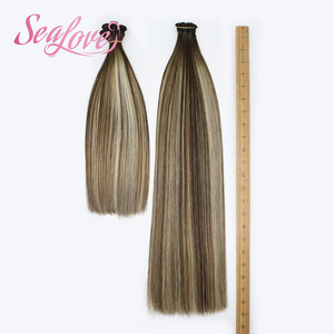Extensioni per <span class=keywords><strong>capelli</strong></span> con trama invisibile cucita a mano di alta qualità, <span class=keywords><strong>capelli</strong></span> umani vergini europei, balayage, trama annodata a mano - Product Image 1